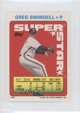 1990 Topps Super Star Sticker Back Cards ( 164) Greg Swindell Dave Stewart 0au4