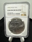 1996 Silver Eagle NGC Gem Uncirculated ~ Brown Label ~
