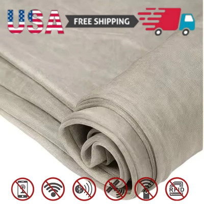 100% Silver Fiber RFID EMP EMF RF Shielding Mesh Canopy Durable Knitted Fabric