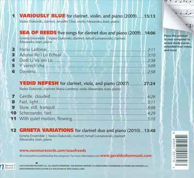 GERALD COHEN: SEA OF REEDS - WORKS FOR CLARINET AND CHAMBER ENSEMBLE NEW CD