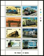 Mongolia #Mi2369-Mi2376 MNH M/S 1992 Darjeeling Kwai Railway 2072