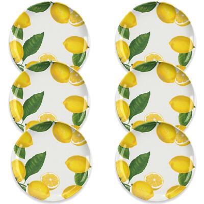 Epicurean Zitrone frisch Outdoor/Camping/Kunststoff/Melamin Speiseteller Set für 6