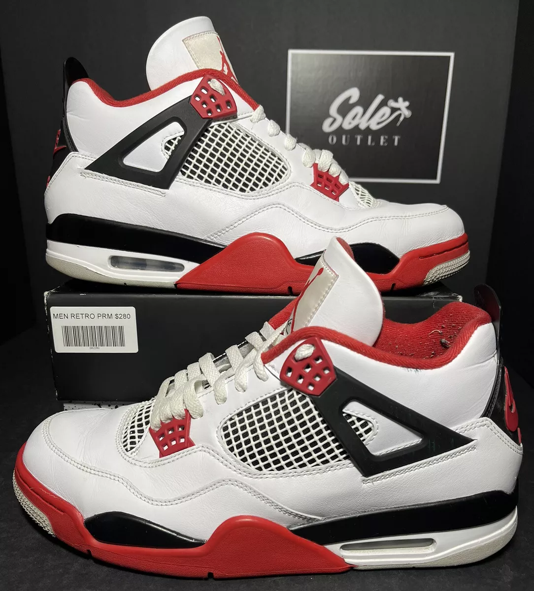 Nike Air Jordan 4 Retro OG Fire Red (2020) White Shoe Men's