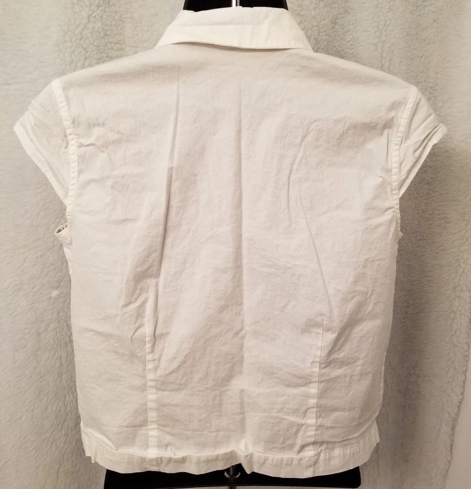 Camisa Top Blusa Marsh Landing Mujer Talla PM Mediana Pequeña Blanca NUEVA Foto 4 de 4