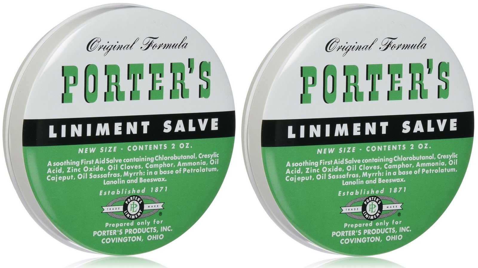 2 Pack Orginal Formula Porter's Liniment Salve 2 Oz cuts burns | eBay