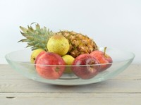 Groß Glas Schale Handgefertigt Klassisch Klar Trifles Obstsalat MittelstüCk