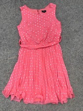 SALE @ Vintage LiLt 4 J Crew Polka Dot Salmon Orange UNIQUE Dress Sz 10 ❤️tb9j3
