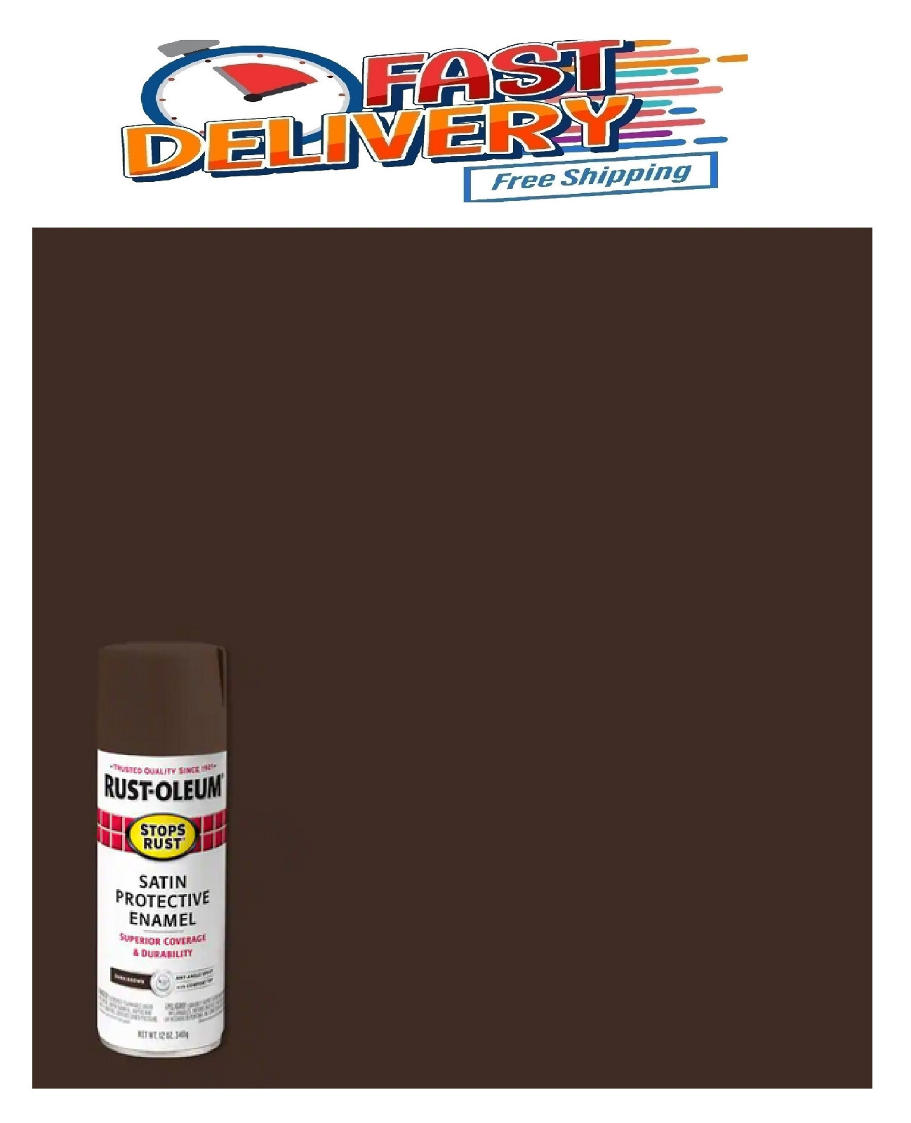 RustOleum Stops Rust 12 oz. Protective Enamel Satin Dark Brown Spray