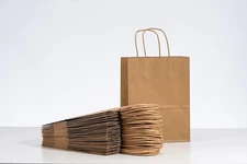 RACETOP Small Brown Kraft Paper Bags with Handles Bulk, 5.9"x3.2"x8.3" 50Pcs