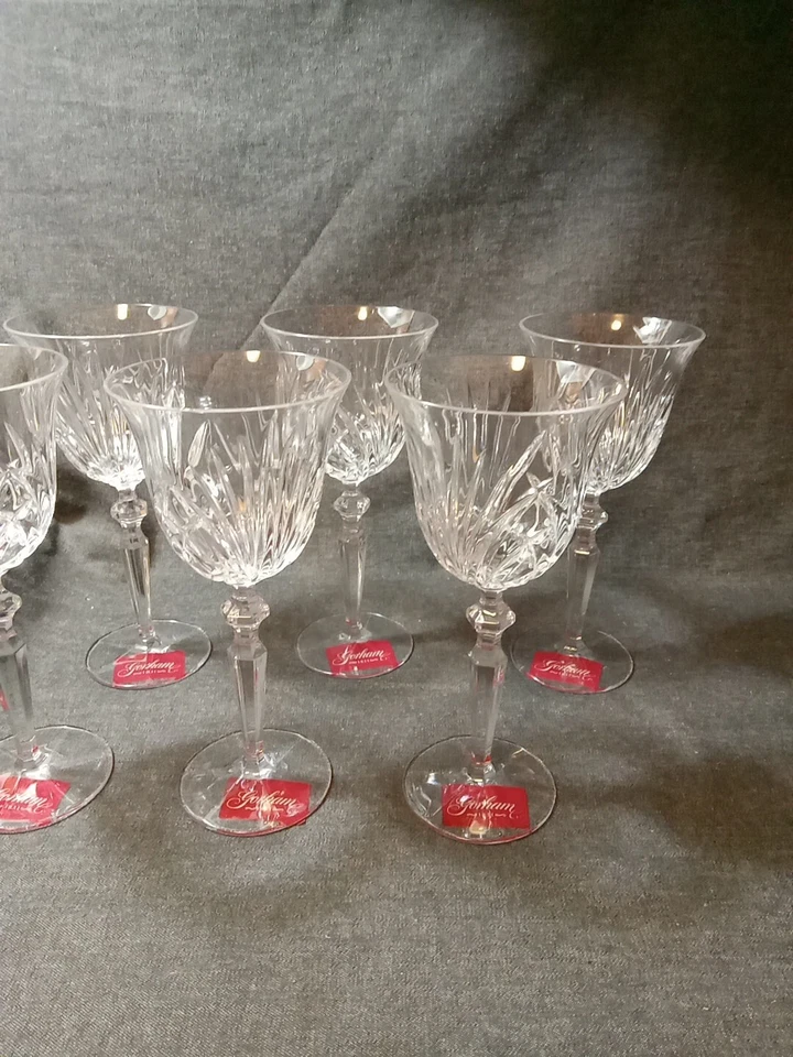 6 New Gorham Crystal Rosewood(newer) Goblet Glasses - Image 3 of 4