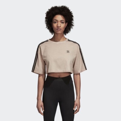 adidas Training Hyperglam boxy cropped t-shirt in brown DU8486