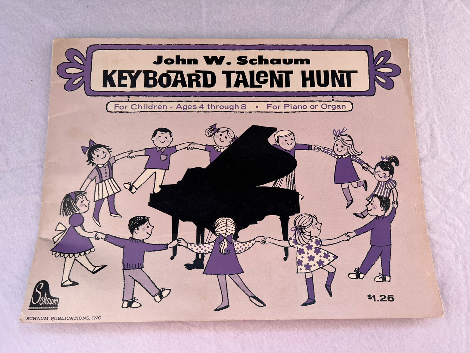 Libro pianoforte vintage 1967 John W. Schaum tastiera talento caccia primo bambino principiante