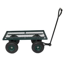 Garden Iron Wood Four Wheel Square Garden Wagon Green 86 46 97cm New