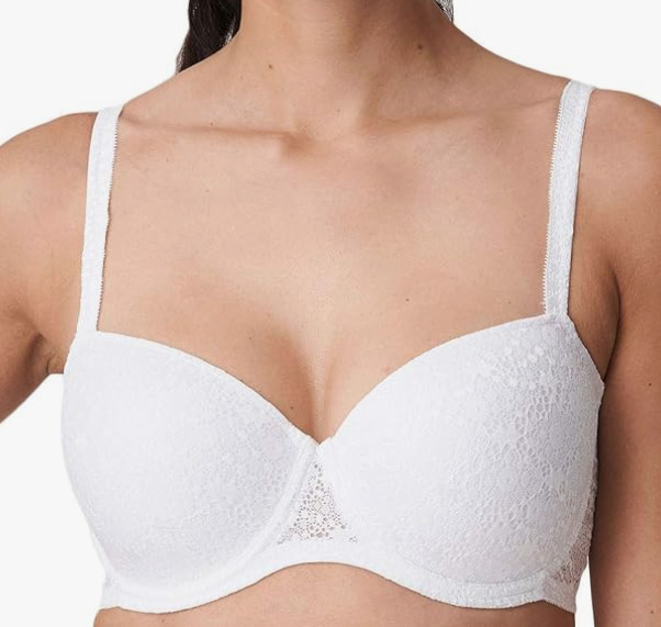 Sujetador de balcón Prima Donna Twist Epirus blanco con aros 32E 32DD NUEVO CON ETIQUETAS $150 241972