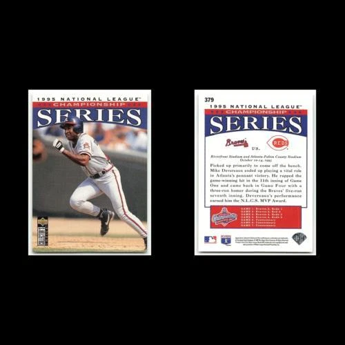 Mike Deveraux #379 1996 Collectors Choice 1995 NL Series Baseball Card MLB NM - Image 3 of 3