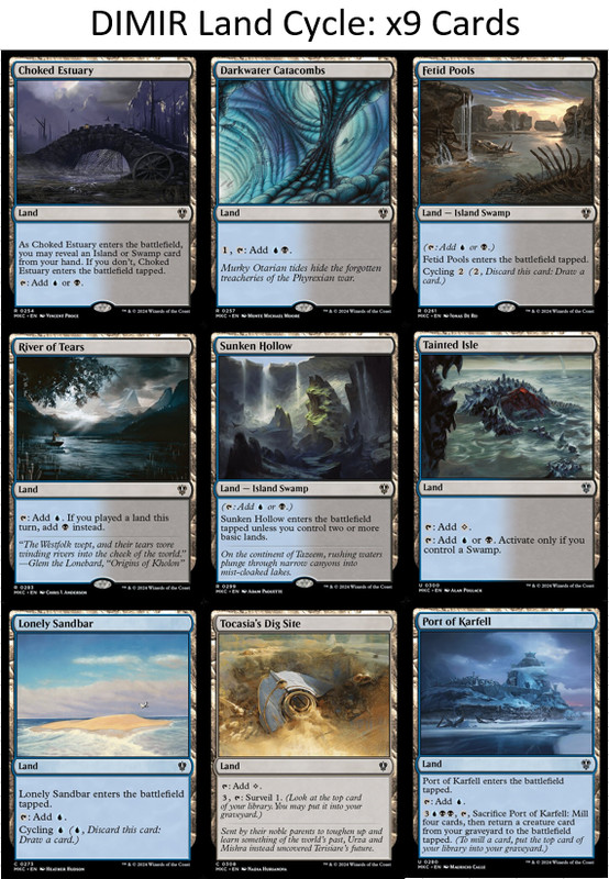 Dimir Land Cycle- BU Lot 9x Cards - Magic Bundle - NM MTG Commander EDH Deck