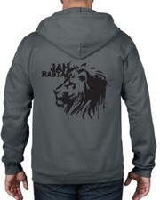 JAH Rasta REGGAE FULL ZIP HOODIE- Rasta Rastafarian Bob Marley T-Shirt
