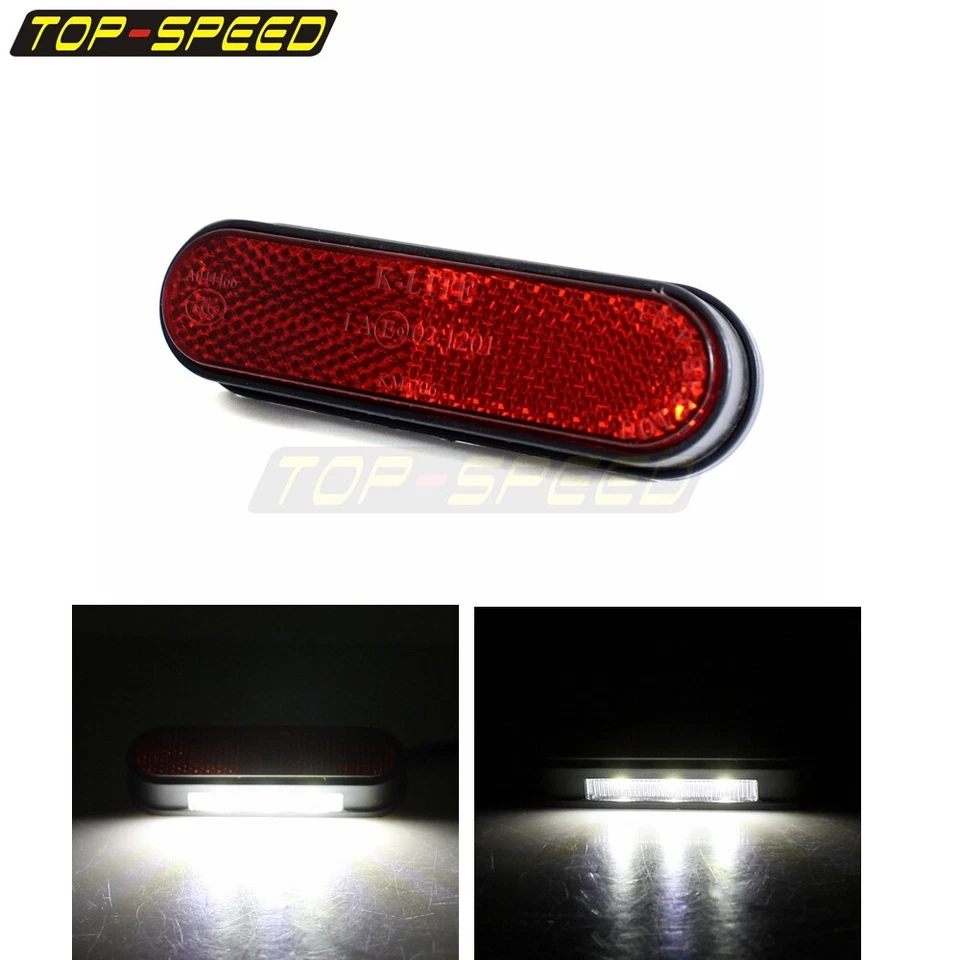 Reflector rojo indicador de luz de matrícula de motocicleta para Honda CB350 CR125R Foto 2 de 4