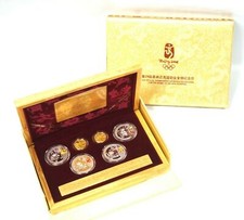 2008 China Beijing Olympic Games Gold .667 AGW Silver 4 Oz Proof 6 Coin Series 1 1432.02 per troy oz