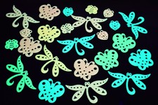 DirectGlow 24 Piece Glow in the Dark Multicolor Butterflies  Bugs Wall Decor