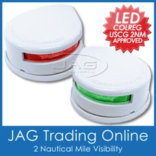 12V WHITE HOUSING LED TOP/DECK/BOW NAVIGATION LIGHTS - PORT/STARBOARD BOAT LAMPS