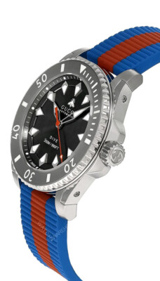 Gucci Dive 40mm Automatic Dark Grey Dial Rubber Men's Watch