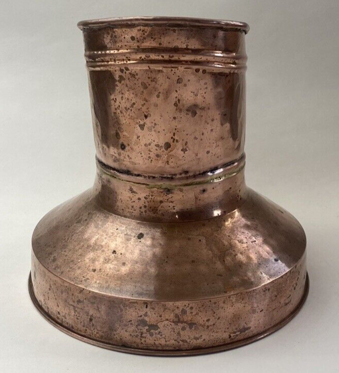 Solid Copper Pitcher Wide Belly Bottom Jug Turkey Cottagecore Flowers Plants Vtg