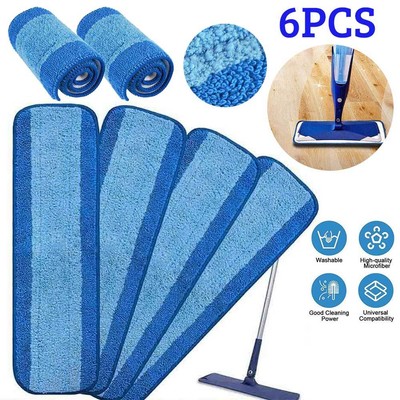 6PCS For Bona Flat Mop Replacement Microfiber Mops Pads Floor Cleaning Washable