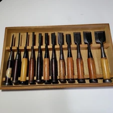 Japanese Nomi Chisel Vintage Old Retro Oire Tools Set of 12 Keiju used F/S
