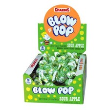 Charms Blow Pops, Sour Apple Flavor, 48 Count Pack Of 1 