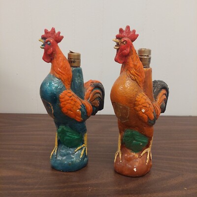 2 Rooster Display Collectible Empty (no alcohol) Bottle Armenian Brandy Diamond