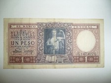 1962 SPL 1 PESO ARGENTINA BANKNOTE