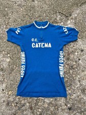 True Vintage 1950's/1960's C.C. Catena Chain Stitched Wool Bicycle Jersey Size M