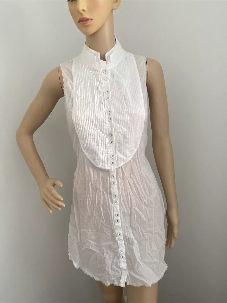 White tuxedo store shirt dress