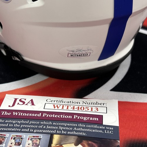 Justin Tuck New York Giants Signed Lunar Eclipse Mini Helmet Autographed JSA - Picture 4 of 5