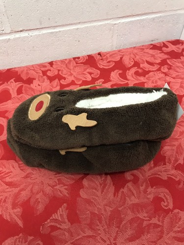  Cute Home Slippers Reindeer Warm Winter Kids  Lined Indoor House Shoes NWT - Afbeelding 2 van 5