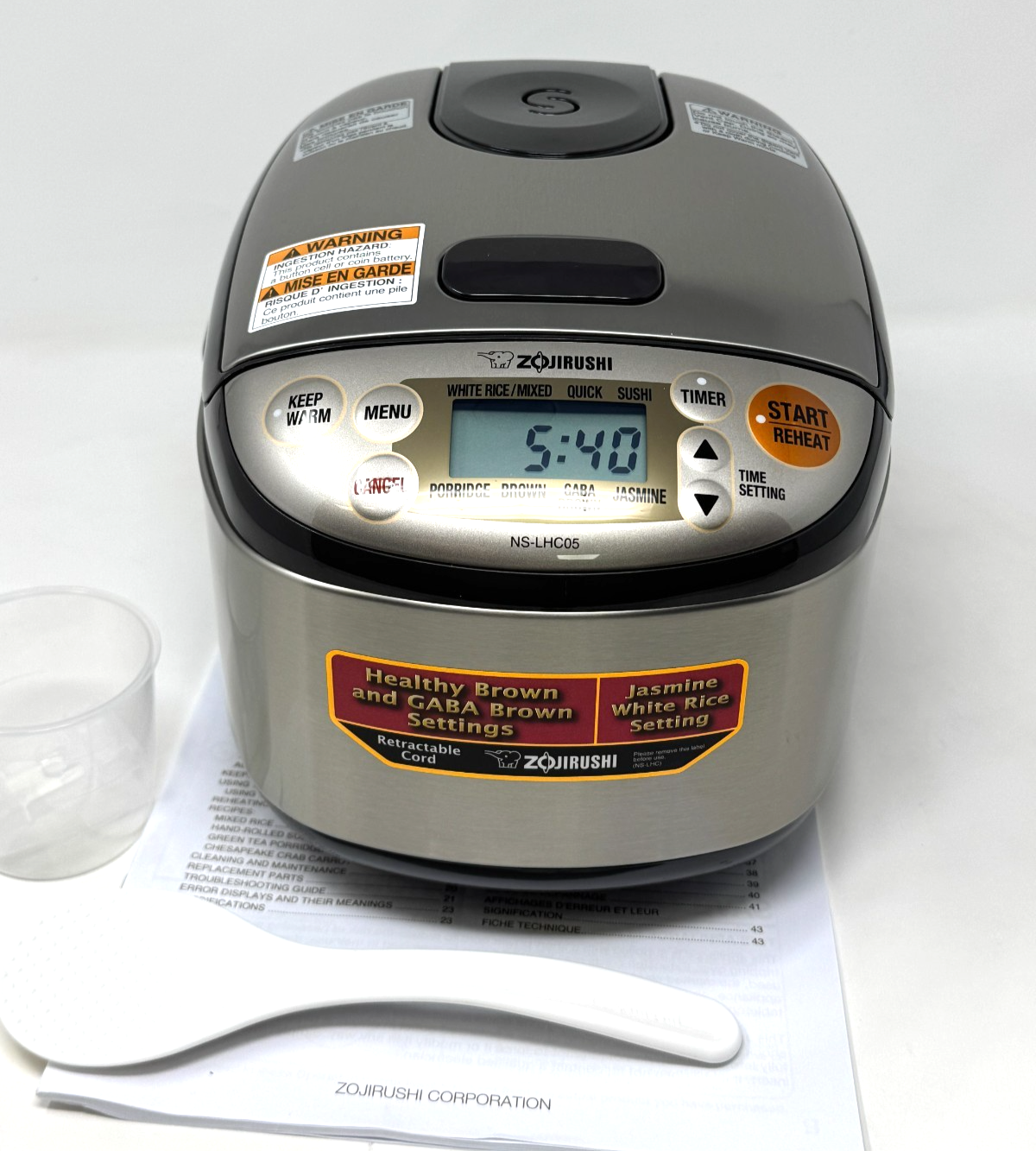 Zojirushi NS-LHC05XT Micom Rice Cooker and Warmer, Stainless Dark Brown ...