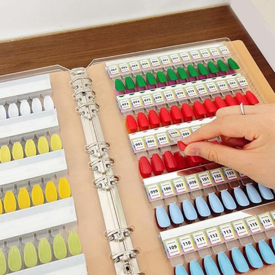 150 Colors Nail Color Display Book Nail Sample Swatches Book With Clear ...