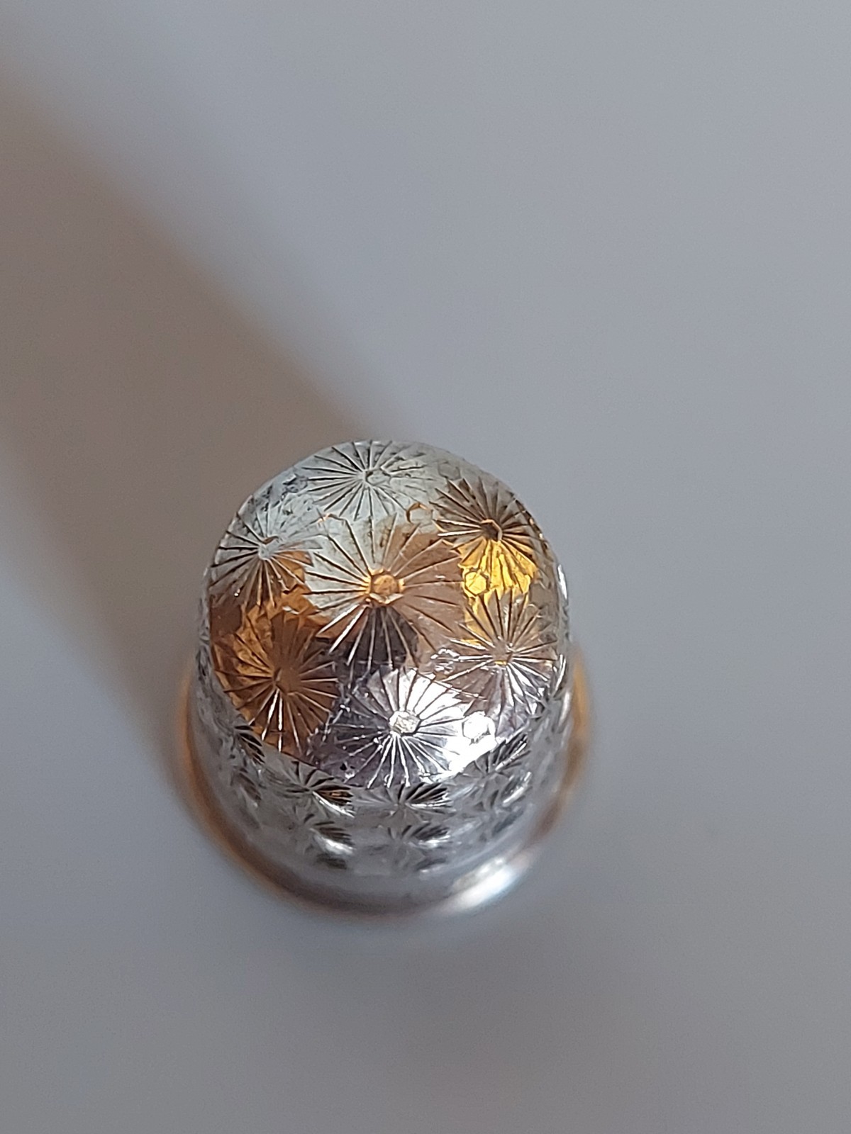 Hallmarked Charles Horner Sterling Silver Spiral Design Thimble / Sewing (767)