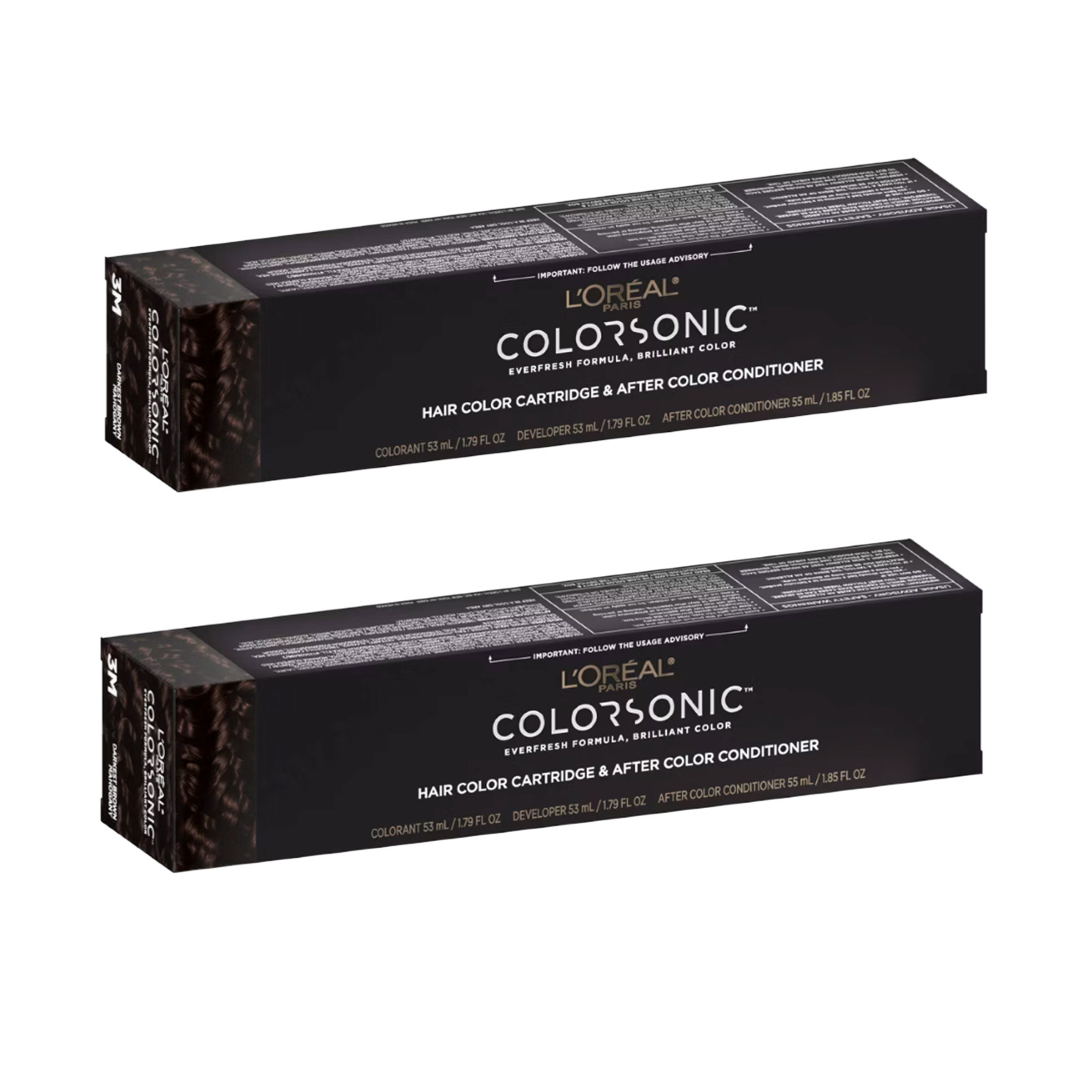 Sonic Hair Color Cartridge, -2pk- 3m Darkest Brown Mahogany