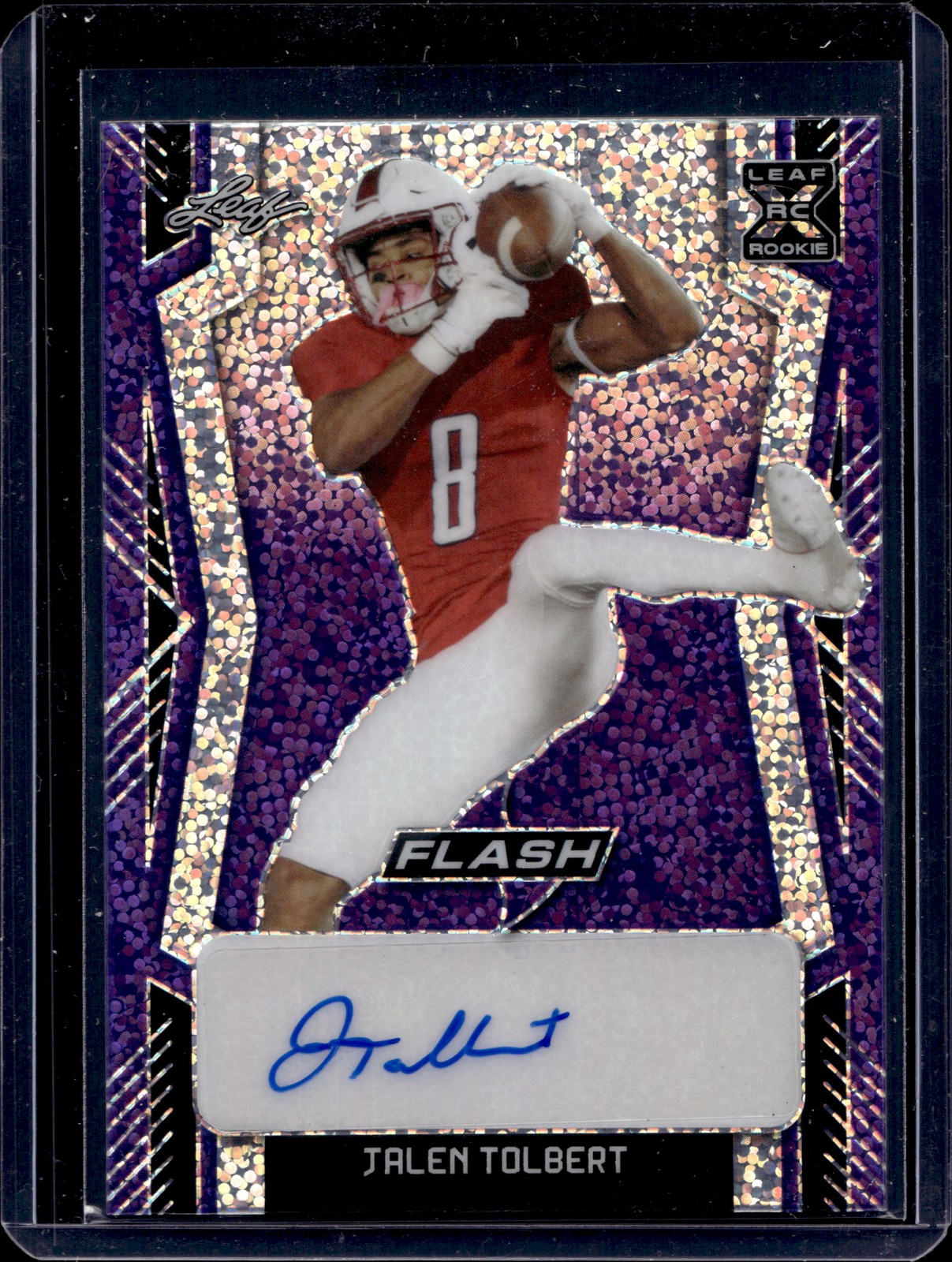 Jalen Tolbert Leaf Flash Autographs #BAJT1 Purple Metalized Sparkles