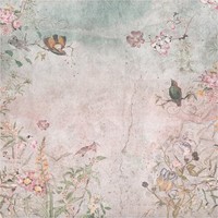 Fototapete Floral Vliestapete Blumen Bunt Grau VöGel Wohnzimmer Schlafzimmer