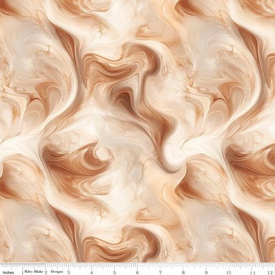 Coffee Time Swirl in Cinnamon   Riley Blake Quilting Cotton Fabric by the Yard
