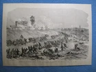 1884 Civil War Print - Battle of Gettysburg, Confederates Charge Cemetery Hill