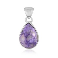 Cavill AnhäNger Charoit 10Ct 925 Silber Tropfenform Violett Echtschmuck