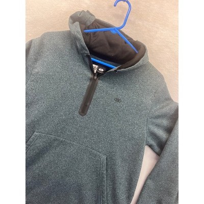 LEG3ND Mens Quarter Zip Hoodie S green gray Teal Heather Fleece Pullover RN59786