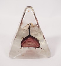 Vintage Glas Design Atelier Pavel Molnar Paperweight Briefbeschwerer Pyramide