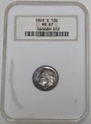 1949-S Roosevelt Silver Dime NGC MS67 Monster Rainbow Toning Old Fatty Holder