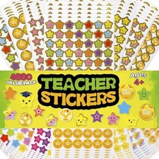 4880 Teacher Reward Stickers, Foil-Accented Paper Classroom Teacher Stickers