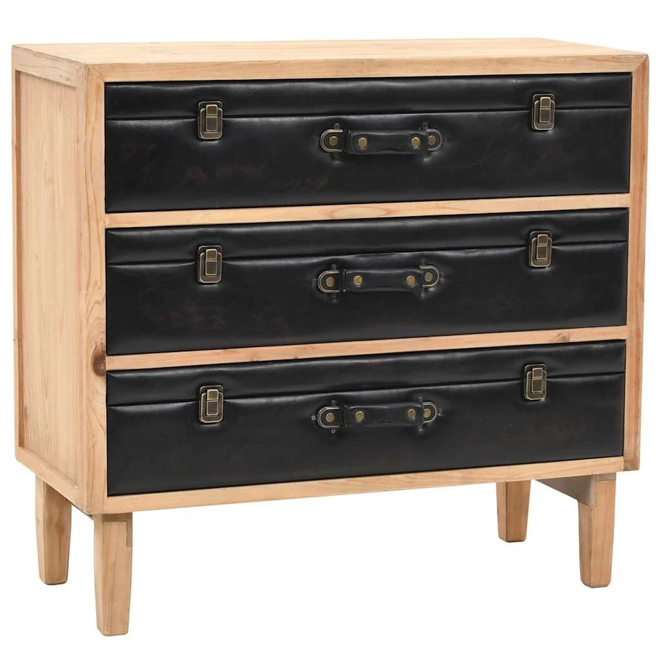 Armoire à Tiroirs Bois de Sapin Massif 80x36x75 cm Buffet Décor Salon vidaXL - Photo 1/4